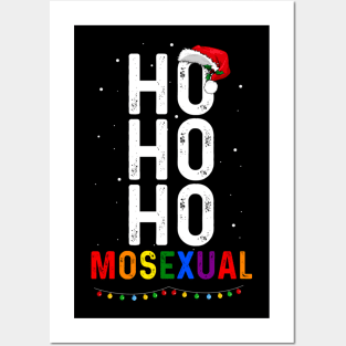 Ho Ho Ho Mosexual Gay Santa LGBT Pun Gay Pride Christmas Posters and Art